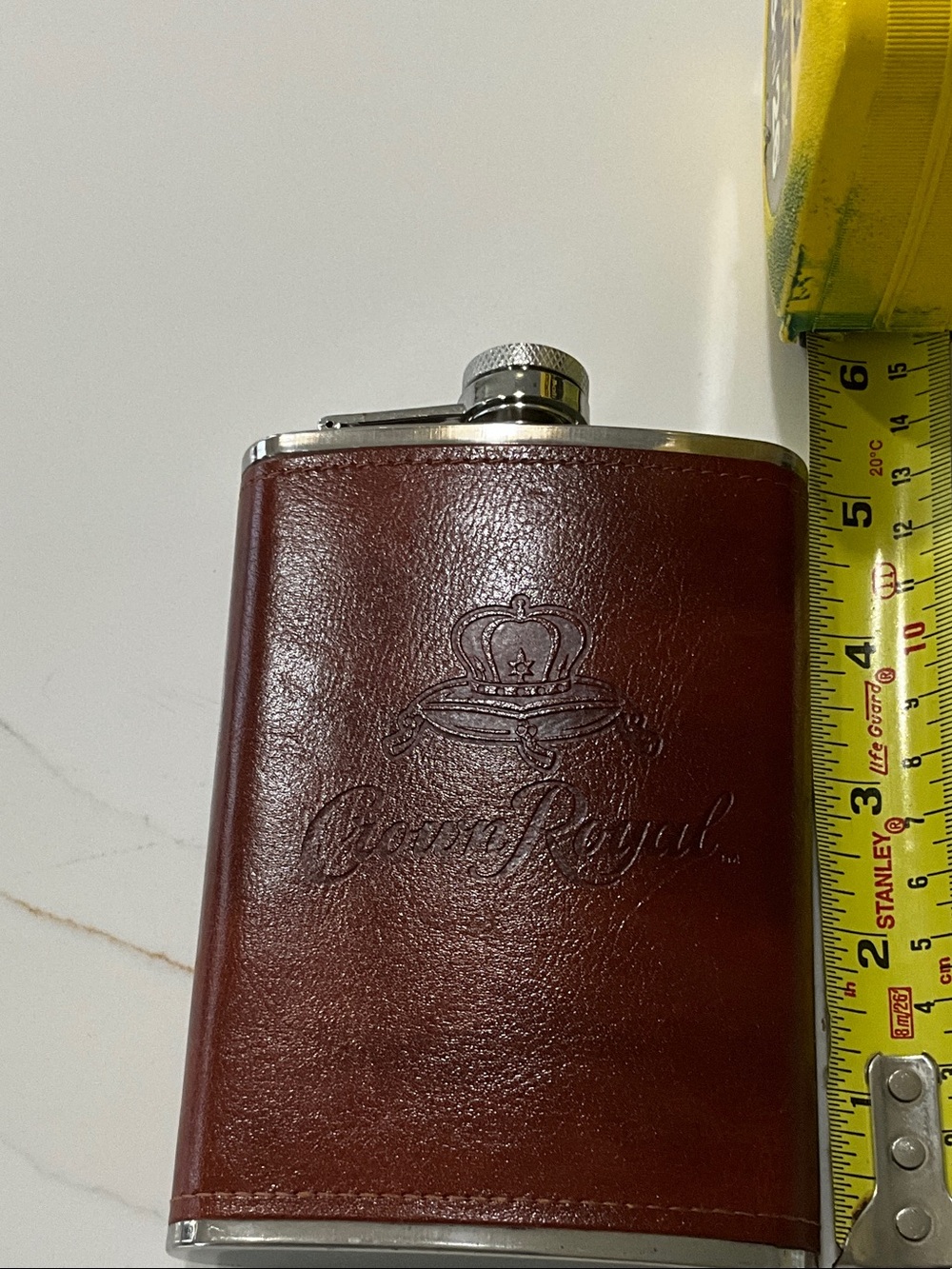 Crown Royal Brown Leather Hip Flask
